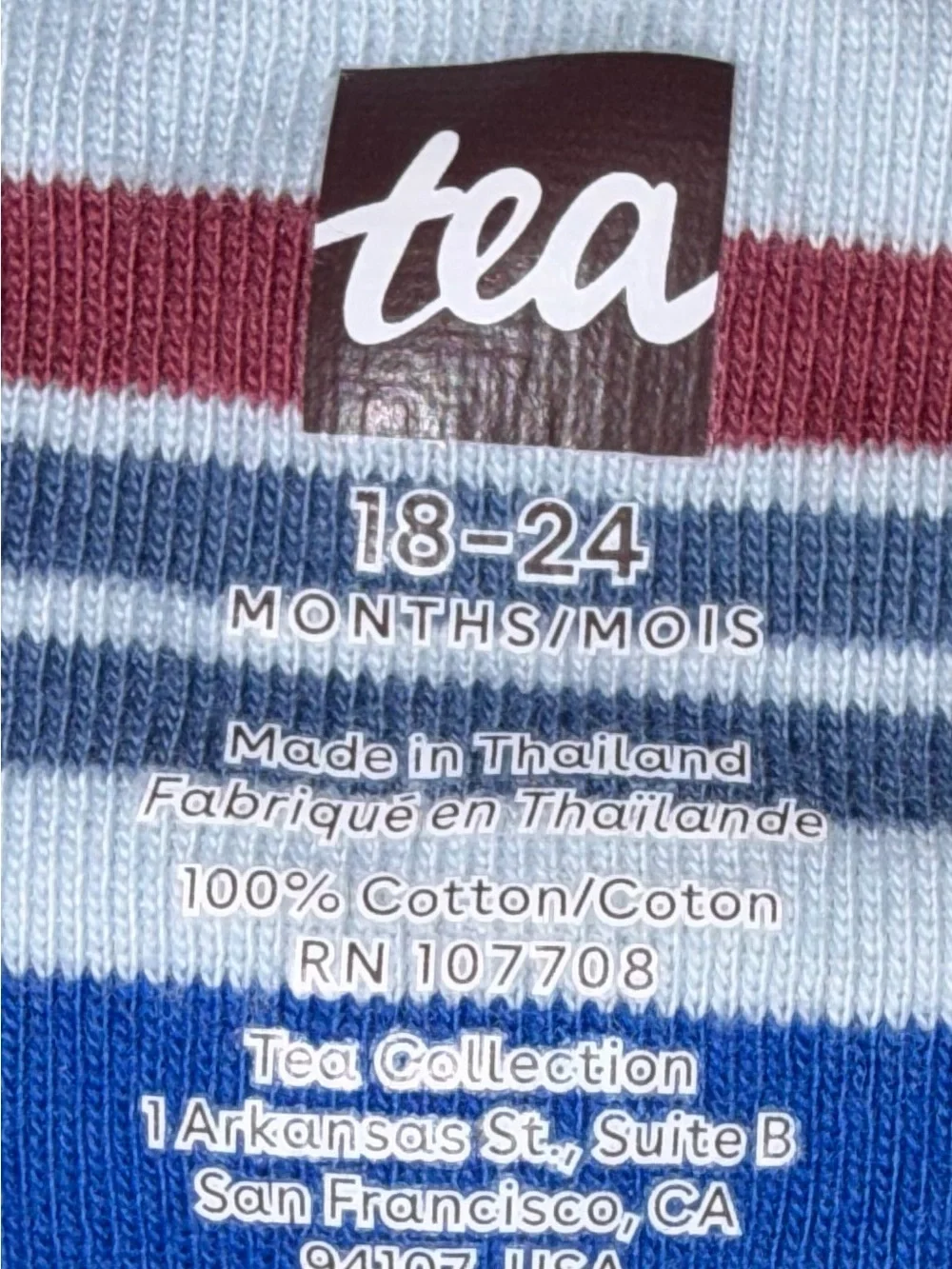 Tea collection blue/gray romper with front pocket sz 18-24 months NWOT